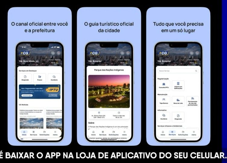 Prefeitura lança aplicativo +CG para denúncias de problemas urbanos em Campo Grande